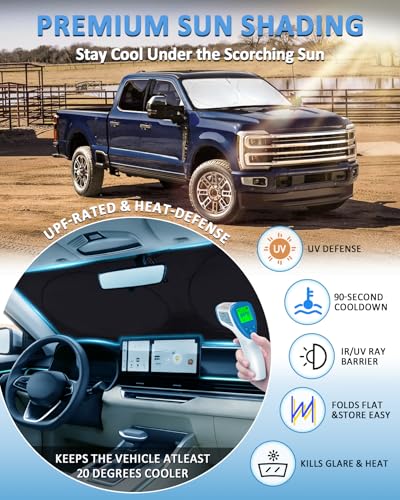 Sunshade for Ford Super Duty F250 F350 F450 F550 2010 (Fit F550 10-26)
