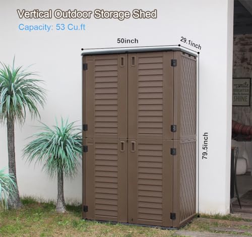 Outdoor Storage Shed Waterproof (Dark Brown-03C)