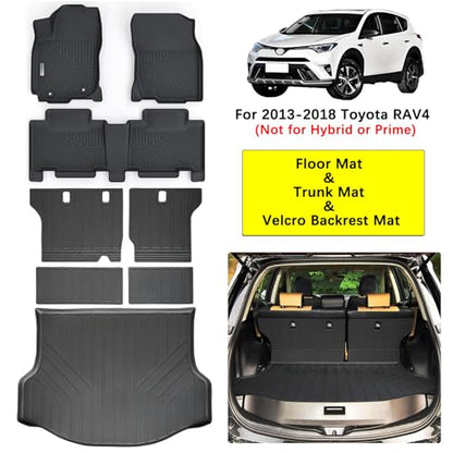 Floor Mats & Trunk Mat Backrest Mat for Toyota RAV4 2013 (2013-2018|For Toyota RAV4|Full Set)