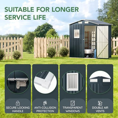 Outdoor Steel Storage Shed (6X4FT / NightBlue)