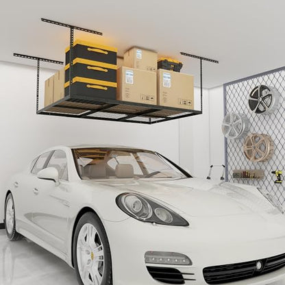 4x6ft Overhead Ceiling Garage Storage Rack (Black / 4x6ft)
