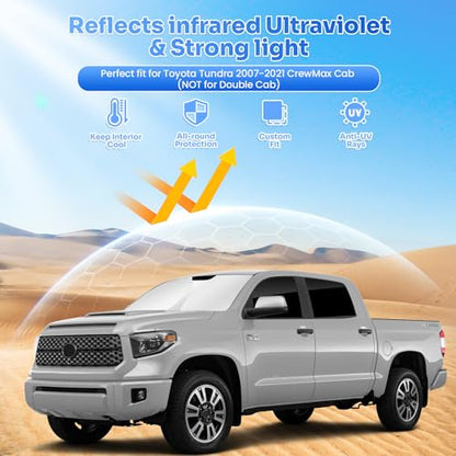 Window Shades for 2007 (Toyota Tundra CrewMax Cab 2007-2021)