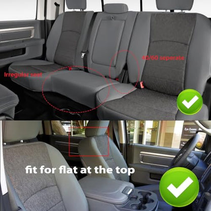 Custom Fit Seat Covers for Ram 1500 & 2500 2009 (Black / Ram 2009-2018 1500 / Ram 2010-2018 2500 Full Set)