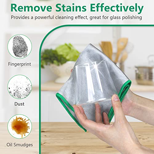 Glass Polishing Streak Free Miracle Cleaning Cloth (Sliver-green)