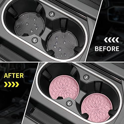 Car Coasters for Cup Holders [4 Pack] (4 Pack-dusty Rose)