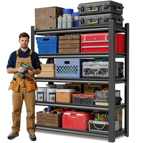 JHYKHG 72" H Storage Shelves (Black / 36"W*16"D*72"H)