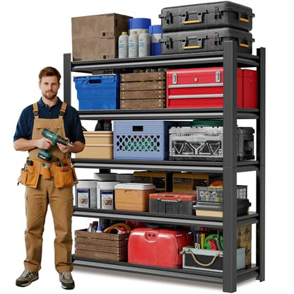 JHYKHG 72" H Storage Shelves (Black / 36"W*16"D*72"H)