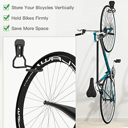 Bike Wall Mount with Fixed Hook (2 Pack / Type L)
