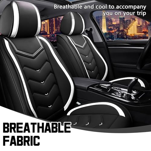 Car Seat Covers for Chrysler Pacifica 2004 (2 Pcs Front / Black White)