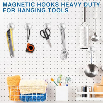 Magnetic Hooks Magnet Hook for Cruise Cabins 170LBS 12P Essentials (Silver / 1.41in)