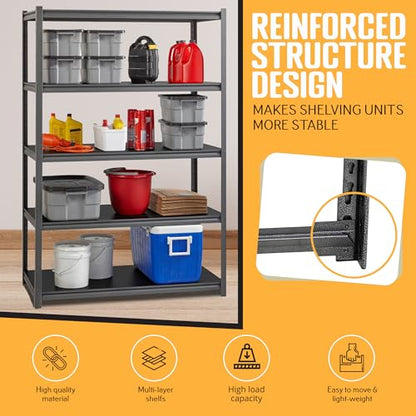 5 Tier Garage Shelf (47" W X 20" D X 72" H 5-Tier)