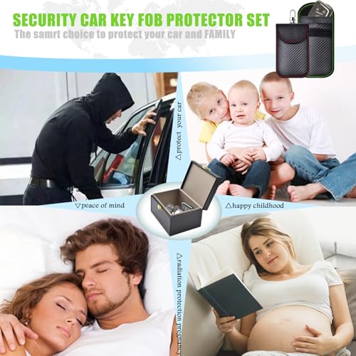 Faraday Box & 2 Pack Faraday Bag for Key Fob Protector (Medium)