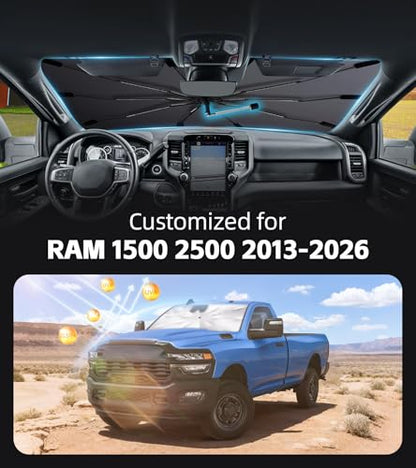 Windshield Sunshade for Dodge RAM 1500 (Fit for Dodge RAM 1500 / 2500 2013-2026)