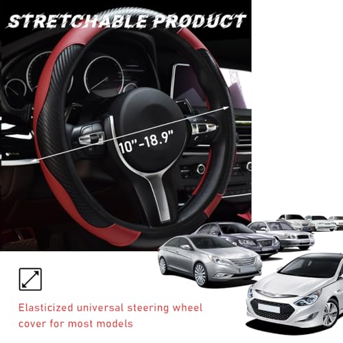 Car Steering Wheel Cover (Wine Red)