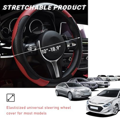 Car Steering Wheel Cover (Wine Red)