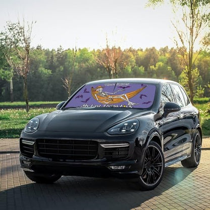Funny Skeleton Skull Car Windshield Sun Shade Umbrella Sunshade Block UV Rays Sun Visor Protector Auto Windshield Sunshade to Keep Vehicle Cool for Cars Trucks & Suvs 57 X 30 in (57'' X 30'' / 28-3-26-REY-1)