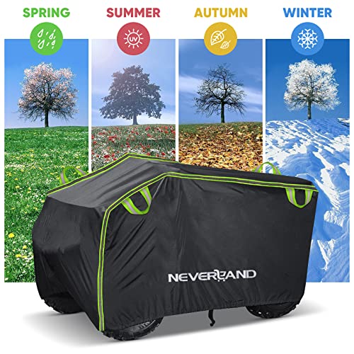ATV Cover Heavy Duty Waterproof 4 Wheeler Cover for Honda L (Green & Black / L-78.7''L x 37.4''W x 41.7''H)