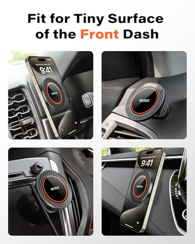 for MagSafe Car Mount with 17 N54 Magnets (Orange-MagSafe)