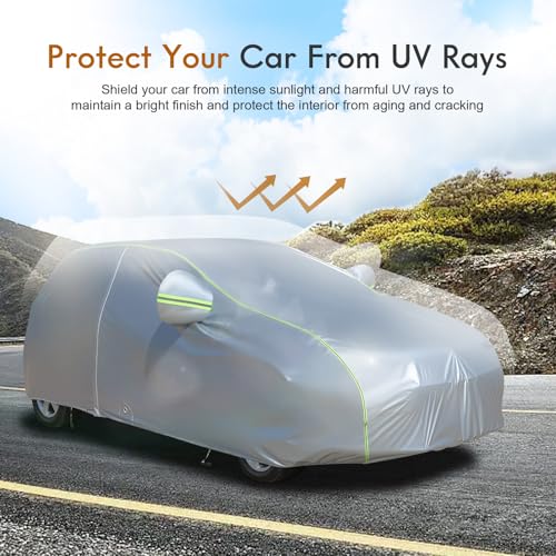 Light Shell Car Cover Waterproof All Weather (Silver / 2L：for Hatchback(Lenght 160"-172"))