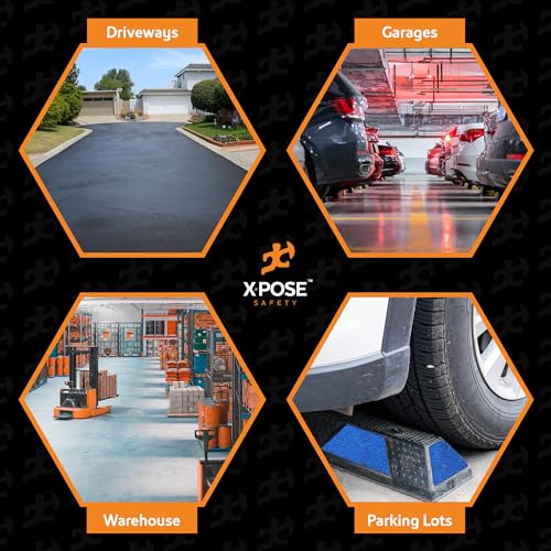 72" Heavy Duty Blue Rubber Parking Stopper (24 Pack)