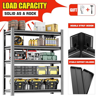 Garage Shelving Storage Rack (16"D x40"W x78"H)