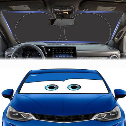 Windshield Sun Shades Car Sun Shade Protector Blocks UV Rays for Full (Blue / Large (Universal Fit))