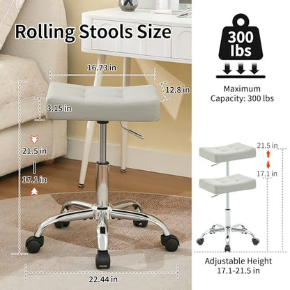 Swivel Saddle Stool with Wheels (Grey)