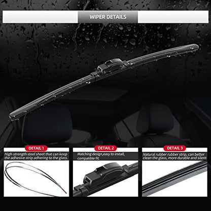 Front Windshield Wiper Blades for BMW X6 2014 (For BMW X6 / 2014-2019)