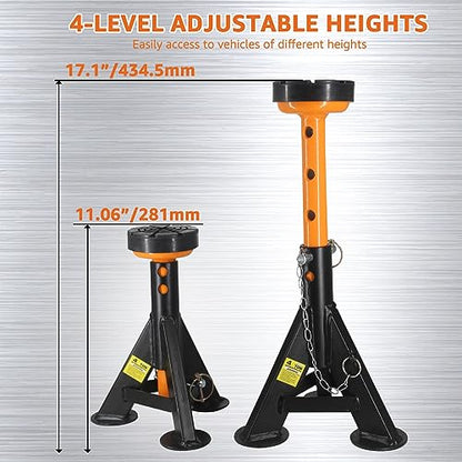 BESTOOL 4 Ton Low Profile Jack Stands (Low Profile Jack Stand)