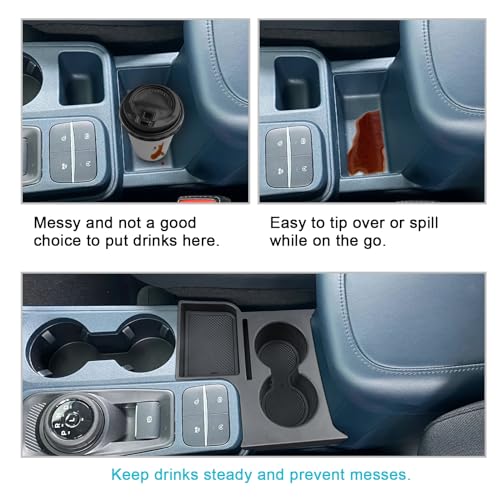 2022 2024 Maverick Car Cup Holder Organizer for Maverick Center Console CupHolders Expander Fit for First Row and Second Row 2022 2023 2024 Maverick Pickup Truck Interior Accessories (Cup Holder Organizer)