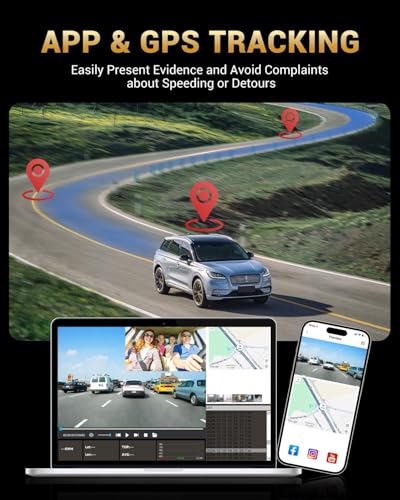 2.5K+1K Dual Dash Cam Front and Inside with GPS WiFi (2 front and inside)