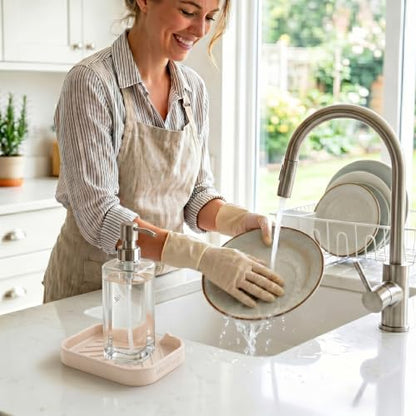 Silicone Soap Dish with Drain Spout (Tapioca / S(4.9"×3.2"))