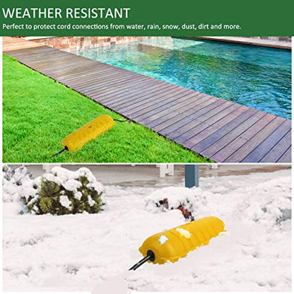 Outdoor Extension Cord Safety Cover (Yellow / Medium Box: 9.5" L x 3" W x 2.9" H)