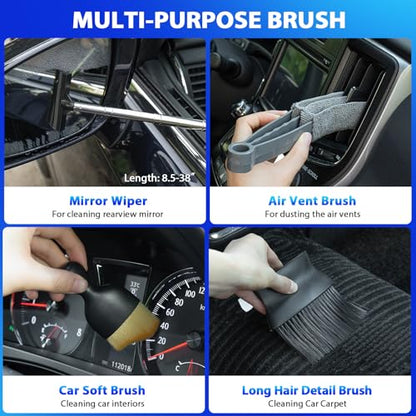Car Cleaning Kit with High Power Vacuum (Gray)