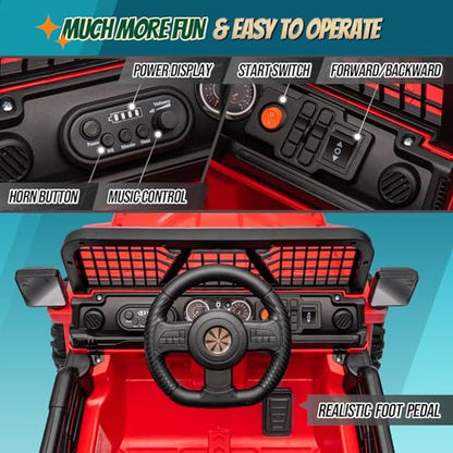 12V Kids Ride on Truck with Remote Control (Red)