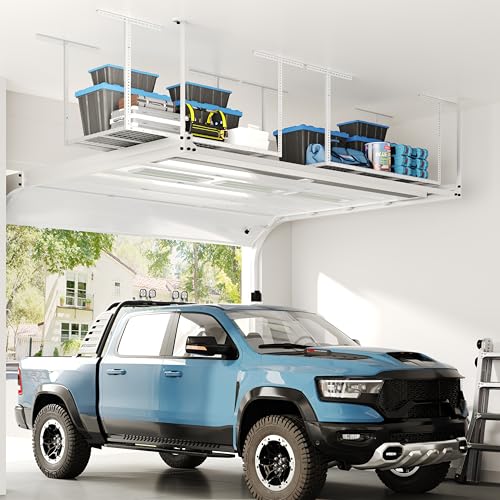 3x6 Overhead Garage Ceiling Storage Rack (White / 3x6 ft)