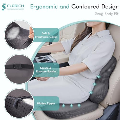 Seat Cushion & Lumbar Support Pillow (Deepgray / 2Pcs)