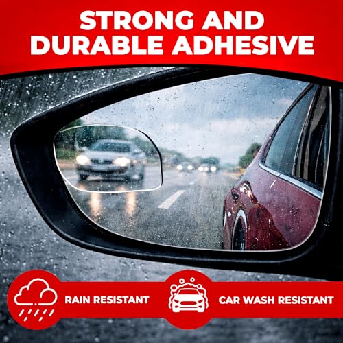 Blind Spot Mirror Fits All Car Side Mirrors (Rounded Oval / Pack of 2)