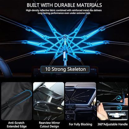 Car Windshield Sun Shade Umbrella for Nissan Rogue 2021 (For Nissan Rogue 2021-2026)