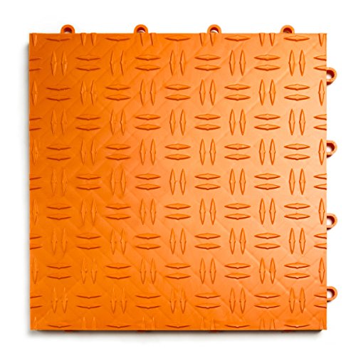 SnapLock GarageTrac 12"x12" Interlocking Garage Tiles (24 Pack / Orange)