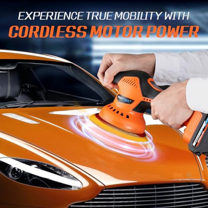 Cordless Car Buffer Polisher w (Orange)