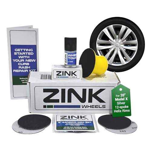 Premium Tesla Wheel Curb Rash Repair Kit for Model X 20 (Tesla Model X / 20" Silver Helix)