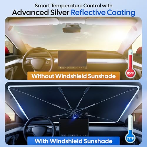Umbrella Foldable Windshield Sun Shade Fit for 2022 (Hyundai Santa Cruz 2022-2026)