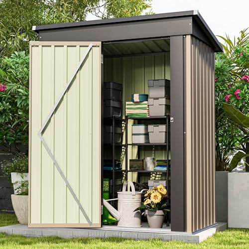 5x3 FT Outdoor Storage Shed (Brown / 5x3 FT)