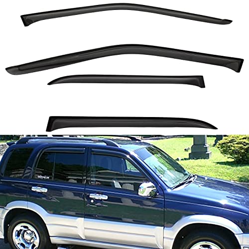 4pcs Window Visors Rain Guards for 1999 (1999-2005 Grand Vitara & 1999-2004 Tracker)