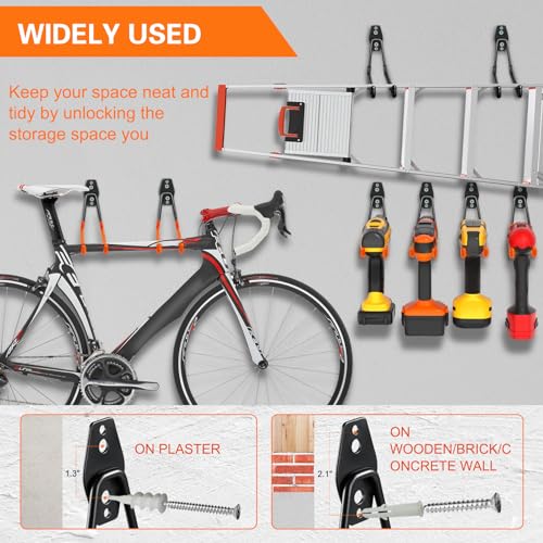 Garage Hooks Heavy Duty (7.7inch U Hook / Black Large U Hook)