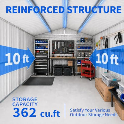 8x10 FT Outdoor Storage Shed (8x10 FT/No Window / Coffee)