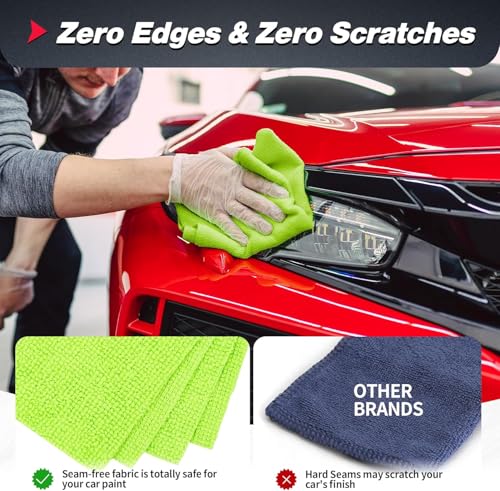 Shop Towels Microfiber Cleaning Cloth Bulk (24PK / 5 Colors)