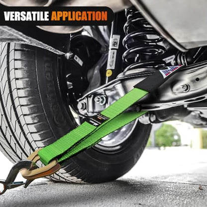 2" x 38" Axle Tie Down Straps with D (4Pcs 2in x 38in Axle Tie Down Straps Green)