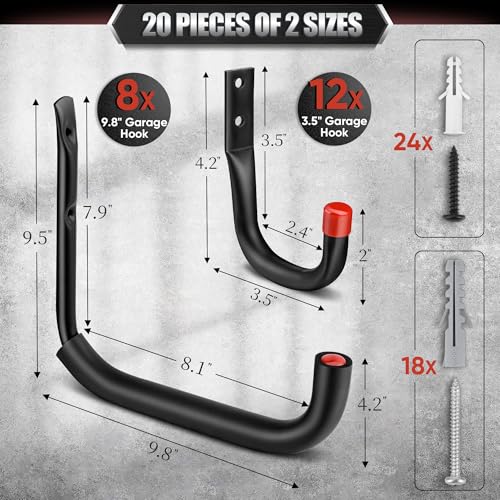 20 Pack Heavy Duty Garage Hooks (20)